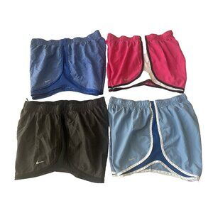 Nike Women's Dri-Fit Bundle Lot Of 4 Drawstring Lined Tempo Running Shorts! XL